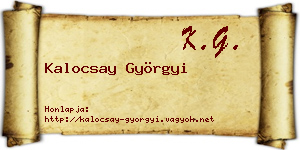 Kalocsay Györgyi névjegykártya
